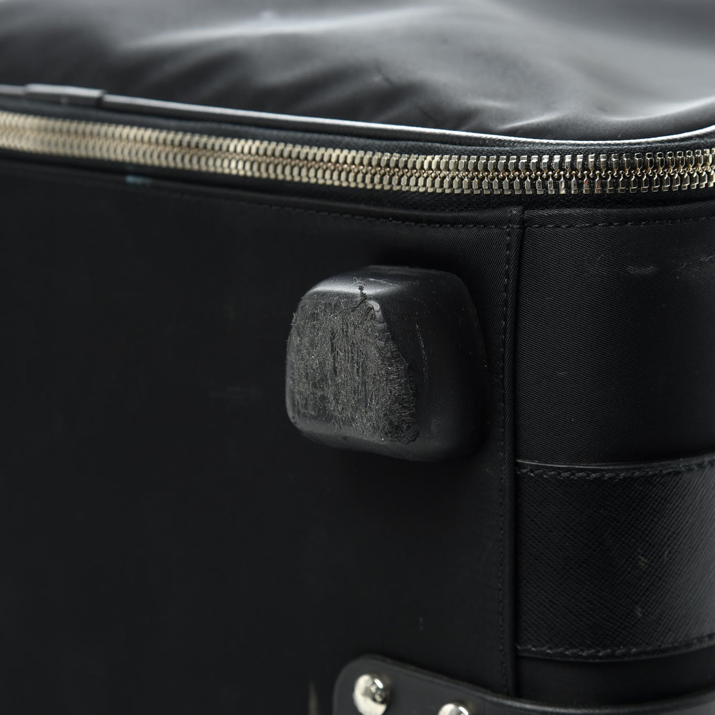 Tessuto Nylon Saffiano Trolley Luggage Black