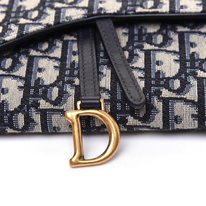 Christian Dior Oblique Saddle Chain Long Wallet Blue 13 of 15