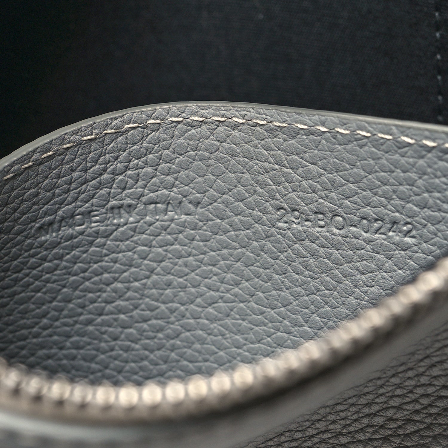 Christian Dior Grained Calfskin 1947 Signature A5 Pouch Grey White 7 of 11