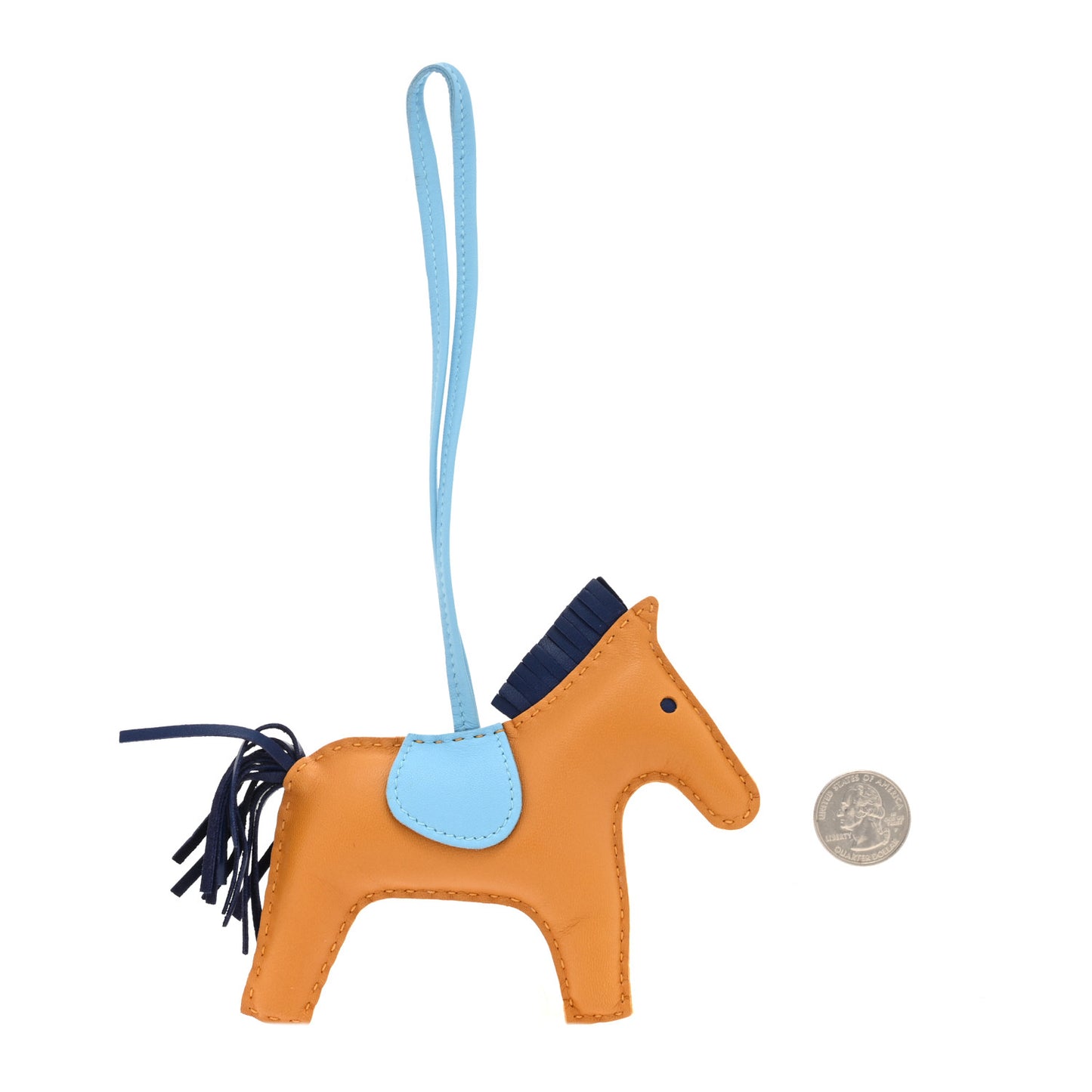 Milo Lambskin Grigri Rodeo Horse Bag Charm GM Kraft Celeste Bleu De Malte