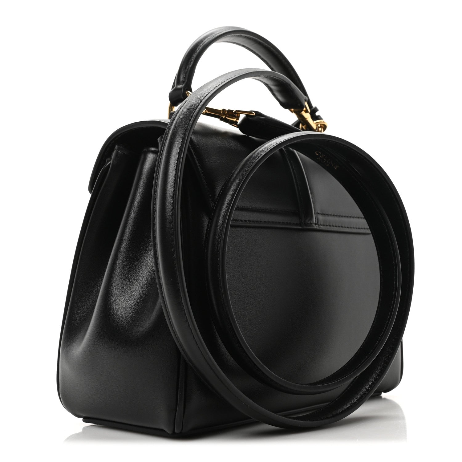 Celine Satinated Calfskin Mini 16 Top Handle Bag Black 3 of 10