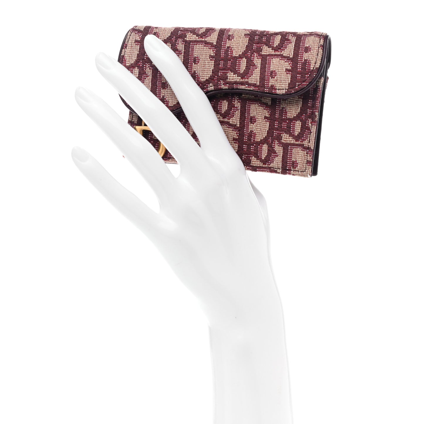 Oblique Saddle Card Holder Bordeaux