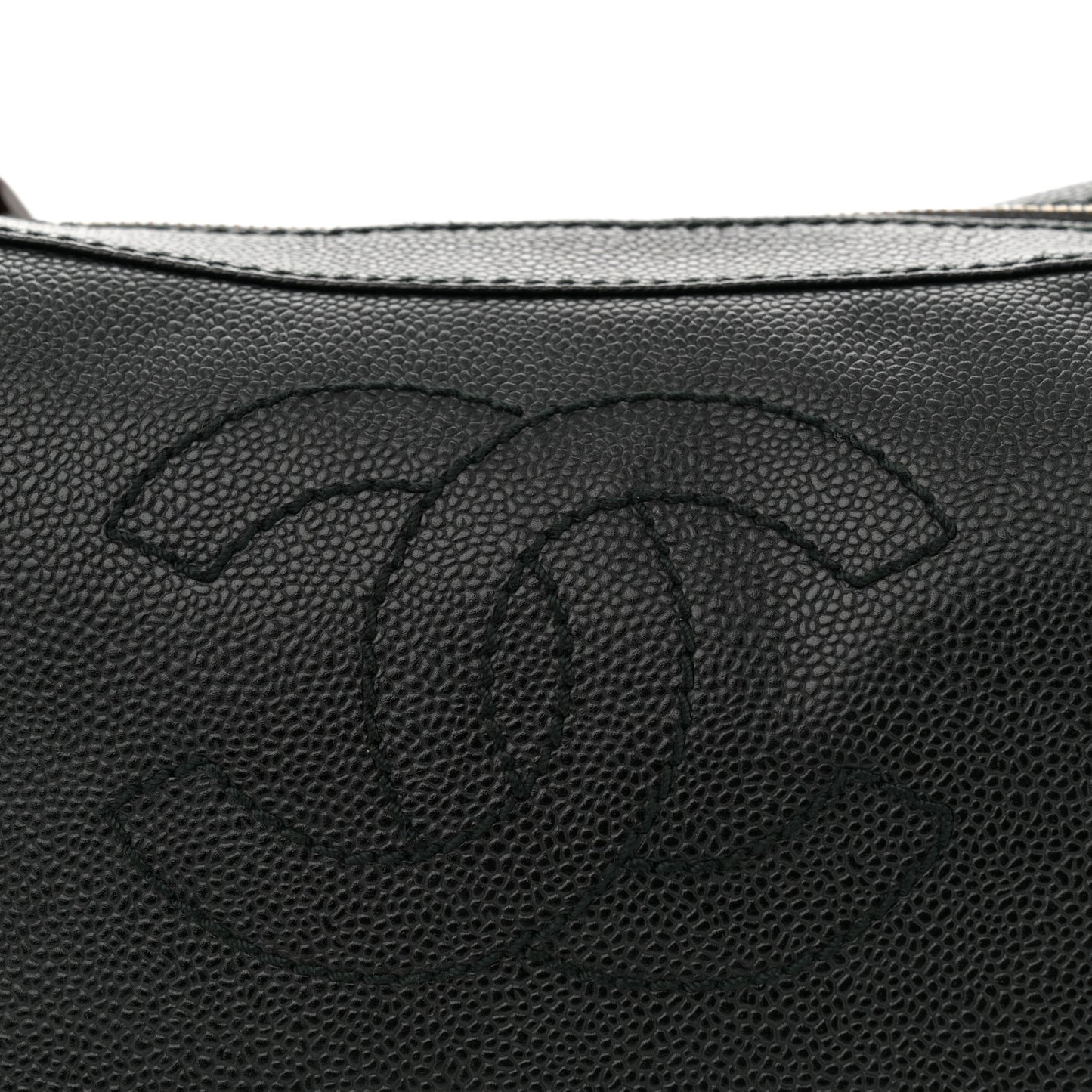 Caviar CC Wood Chain Hobo Black