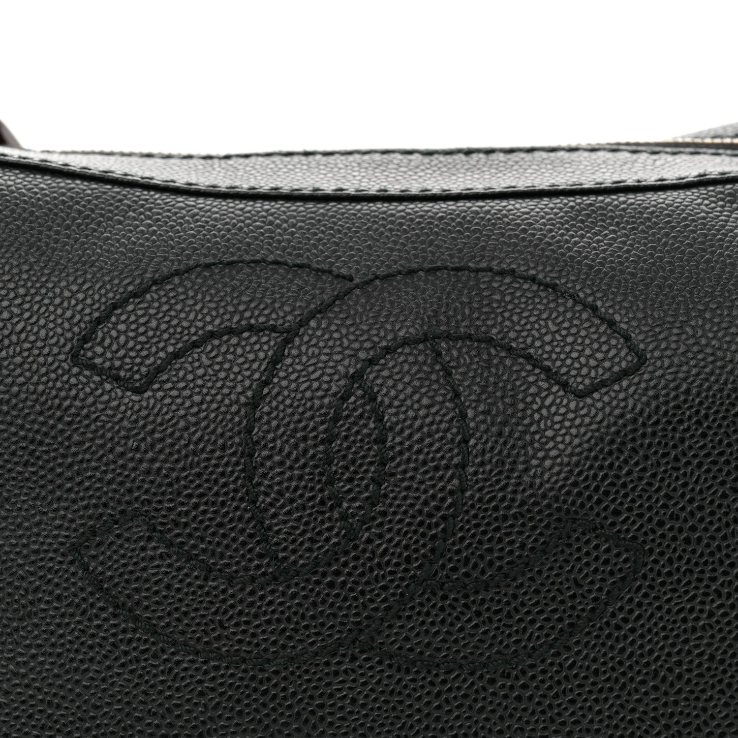 Chanel Caviar CC Wood Chain Hobo Black 8 of 12