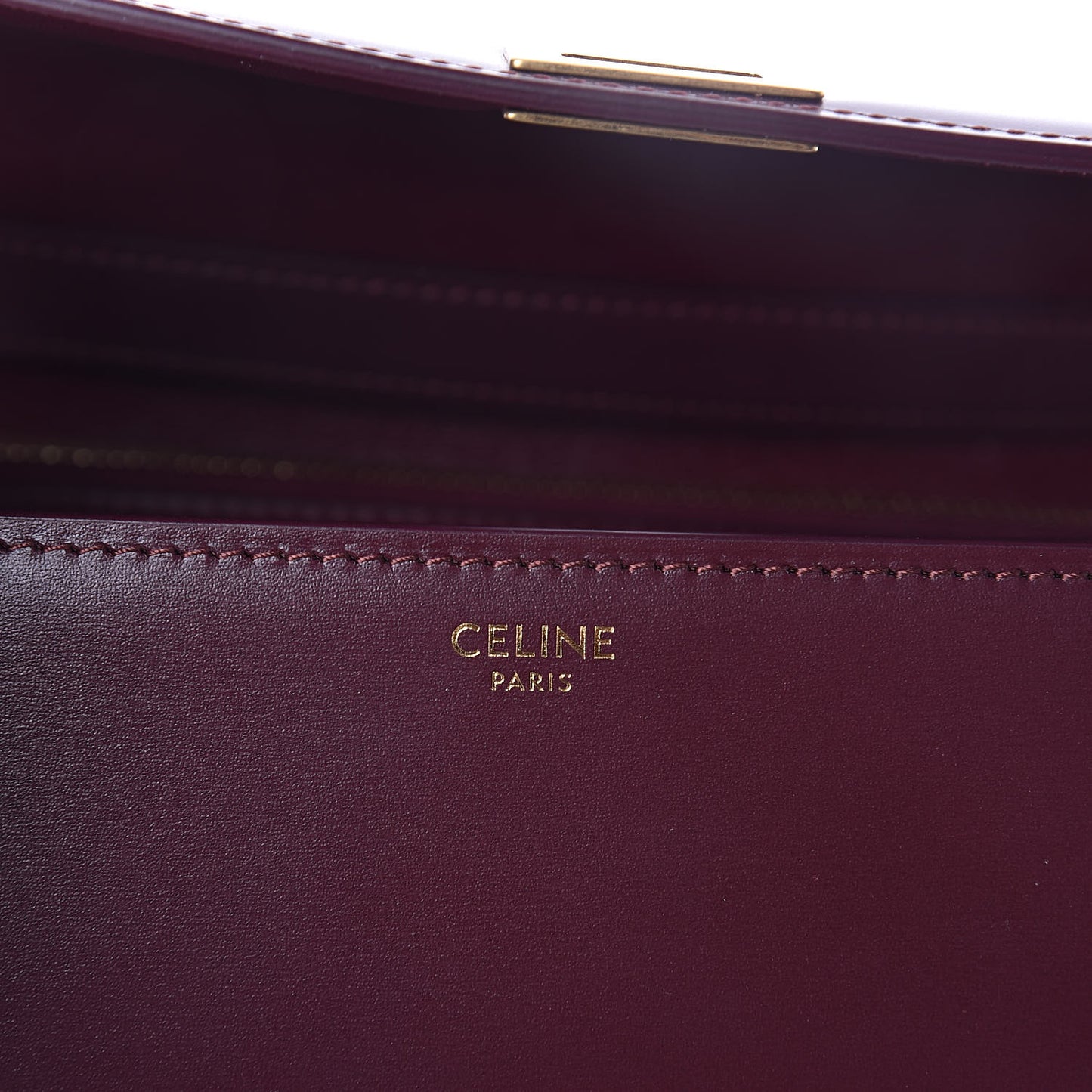 Box Calfskin Medium Classic Box Flap Bag Burgundy