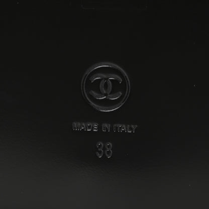 Chanel Grained Calfskin Velcro Dad Sandals 38 Black 7 of 10