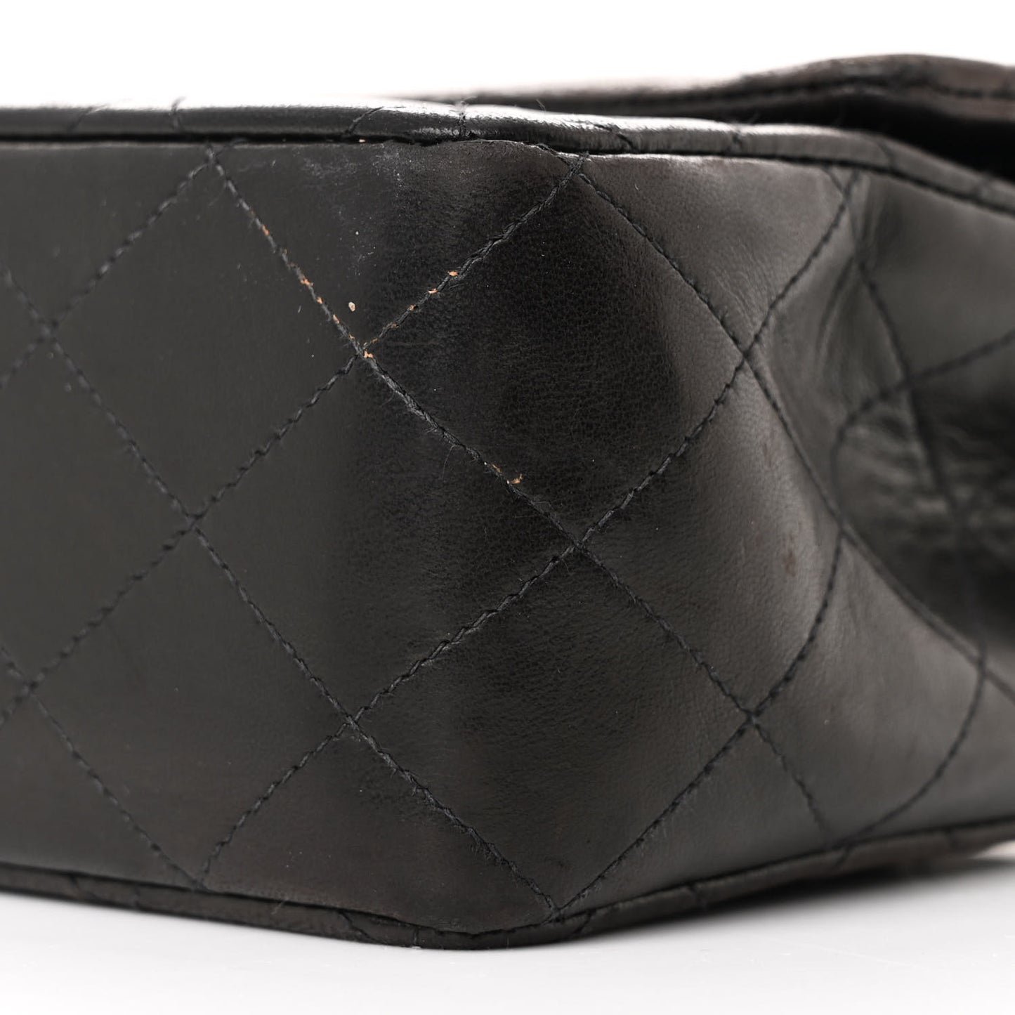 Lambskin Quilted Medium Double Flap Black