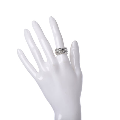 David Yurman Sterling Silver Diamond Black Diamond 11mm Crossover Ring 52 6 3 of 6