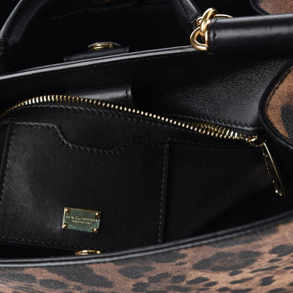 Dolce & Gabbana Dauphine Leopard Print Medium Miss Sicily Shopper Tote Naturale 9 of 12