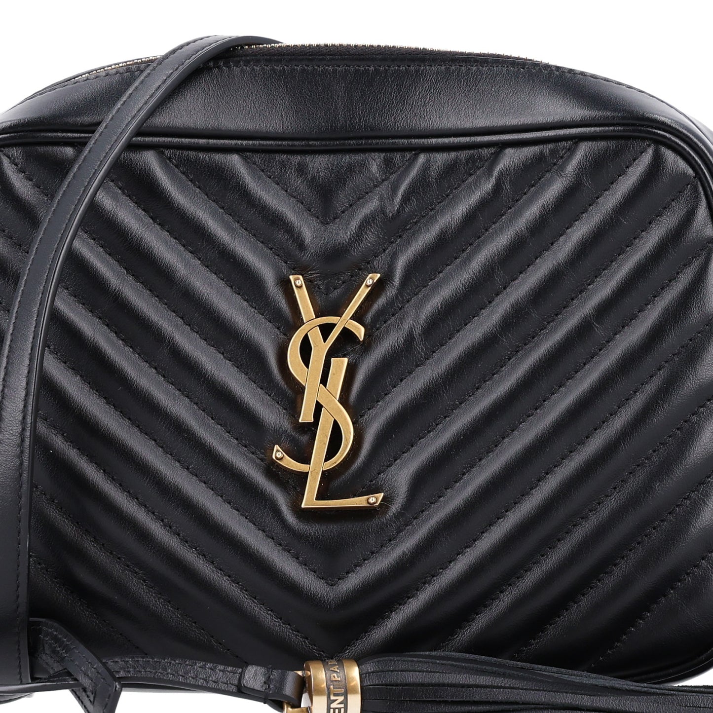 Calfskin Matelasse Monogram Lou Camera Bag Black