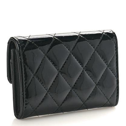 Chanel Patent Quilted Flap Card Holder Black 3 of 9