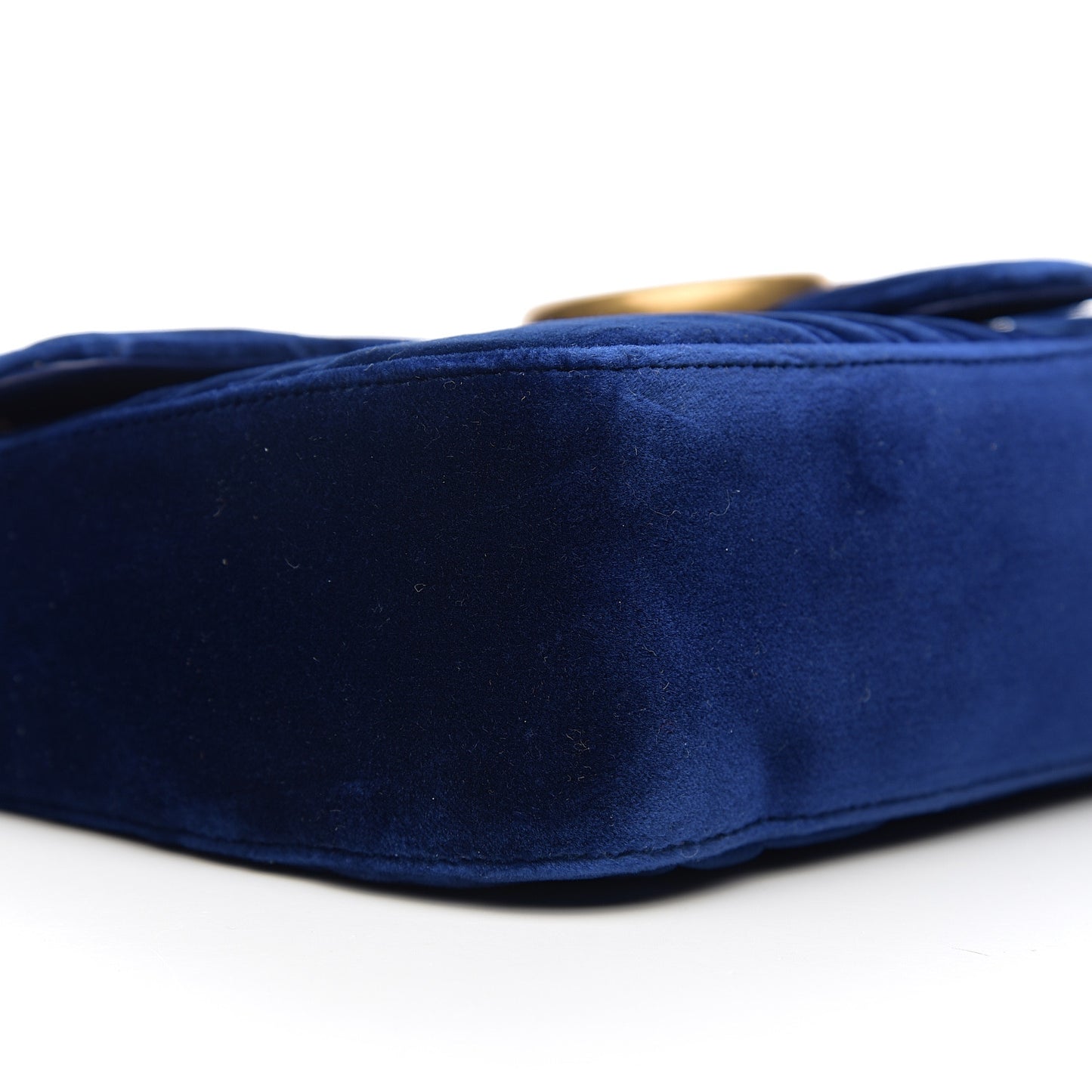 Velvet Matelasse Medium GG Marmont Shoulder Bag Cobalt Blue