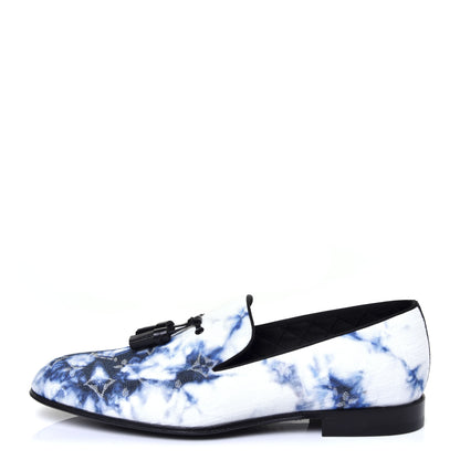 Louis Vuitton Monogram Denim Tie Dye Mens Auteuil Slippers 8 Navy Blue 1 of 10