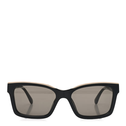 Chanel Acetate Polarized Square Sunglasses 5417-A Black 2 of 7