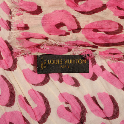 Louis Vuitton Cotton Leopard Pareo Blanc Corail 6 of 7