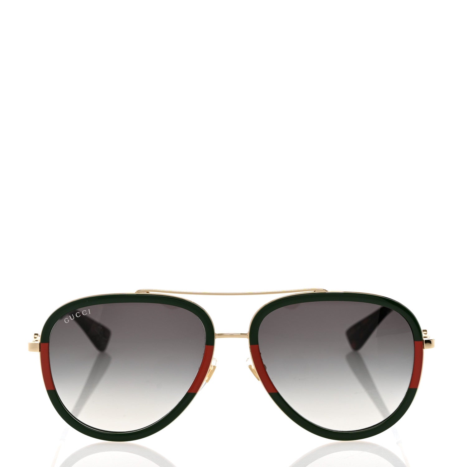 Gucci Acetate Web Aviator Sunglasses GG0062S Green Red 2 of 9