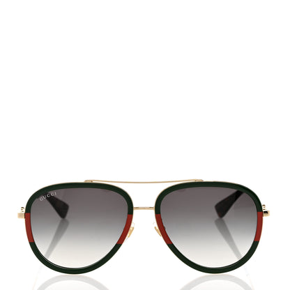 Gucci Acetate Web Aviator Sunglasses GG0062S Green Red 2 of 9