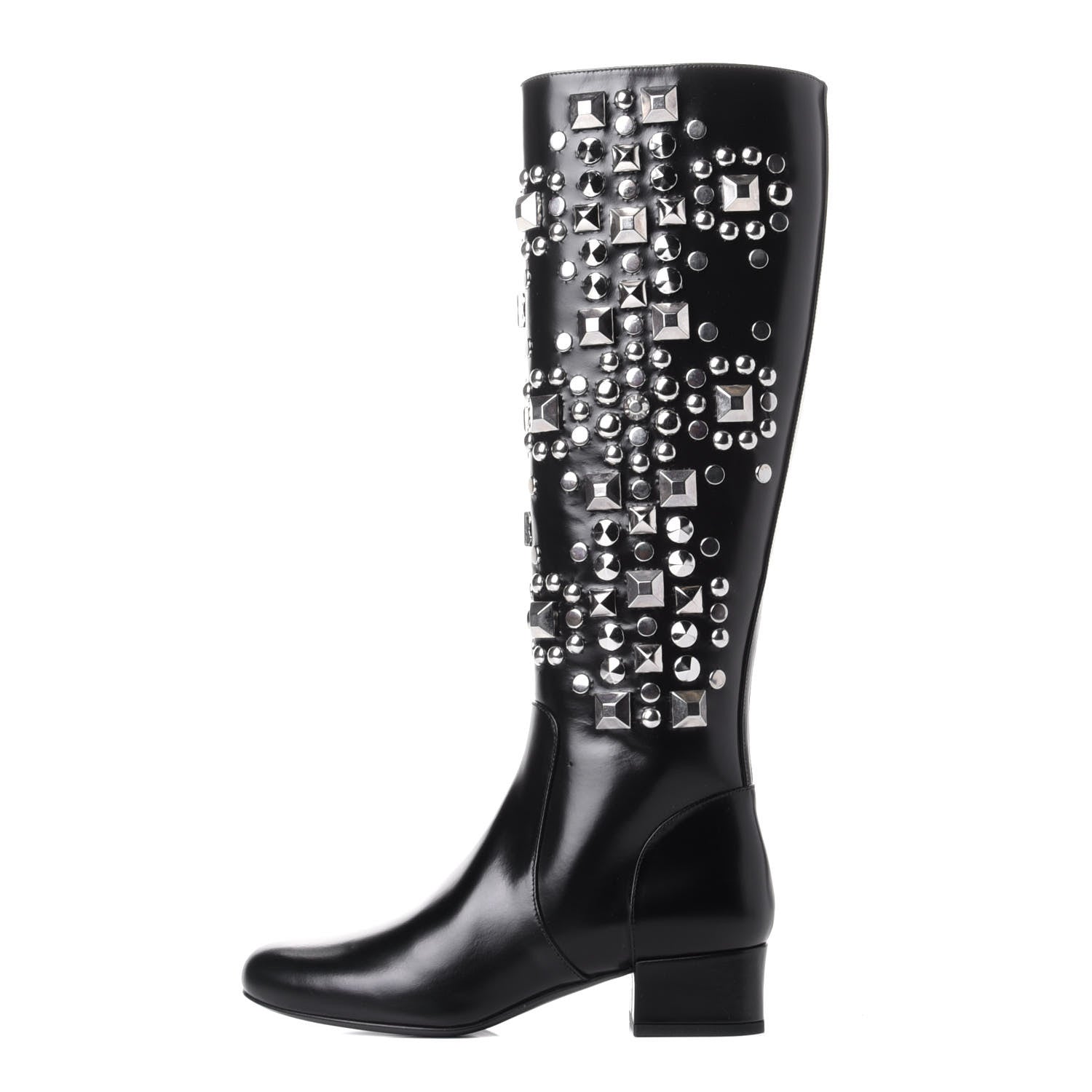 Saint Laurent Ketta Studded Babies 40 Brod Knee High Boots 36.5 Black 1 of 10