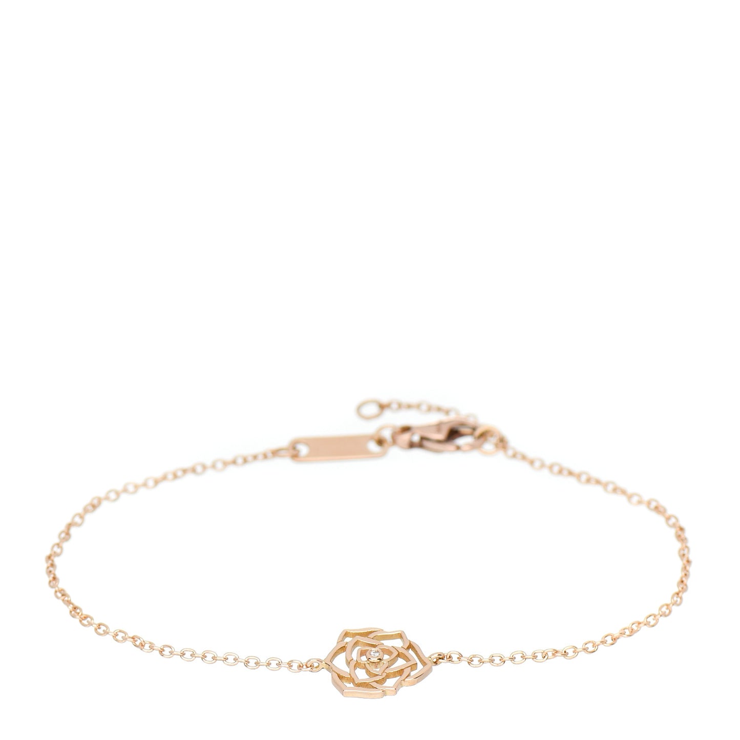 18K Rose Gold Diamond Rose Bracelet