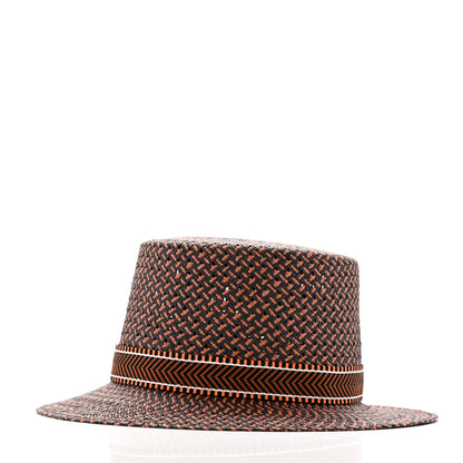 Hermes Straw Adele Panama Hat 58 Terracotta Black 4 of 9