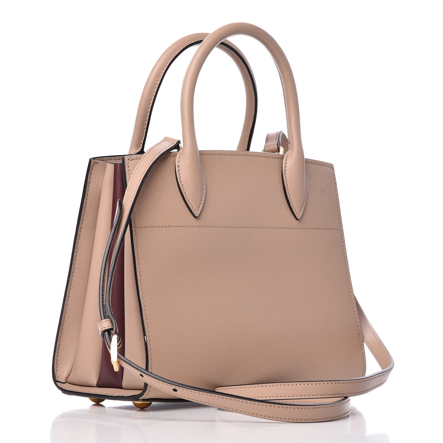 Prada Saffiano City Calfskin Small Bibliotheque Top Handle Cammeo Granato 3 of 11