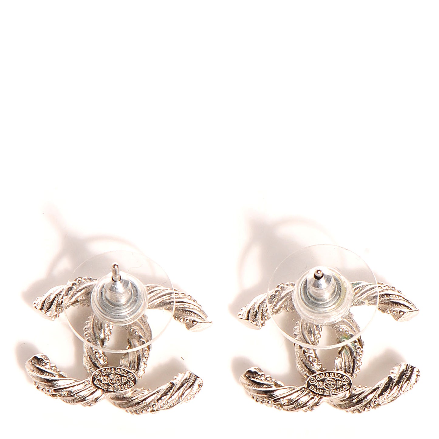 Crystal Twisted CC Earrings Gold
