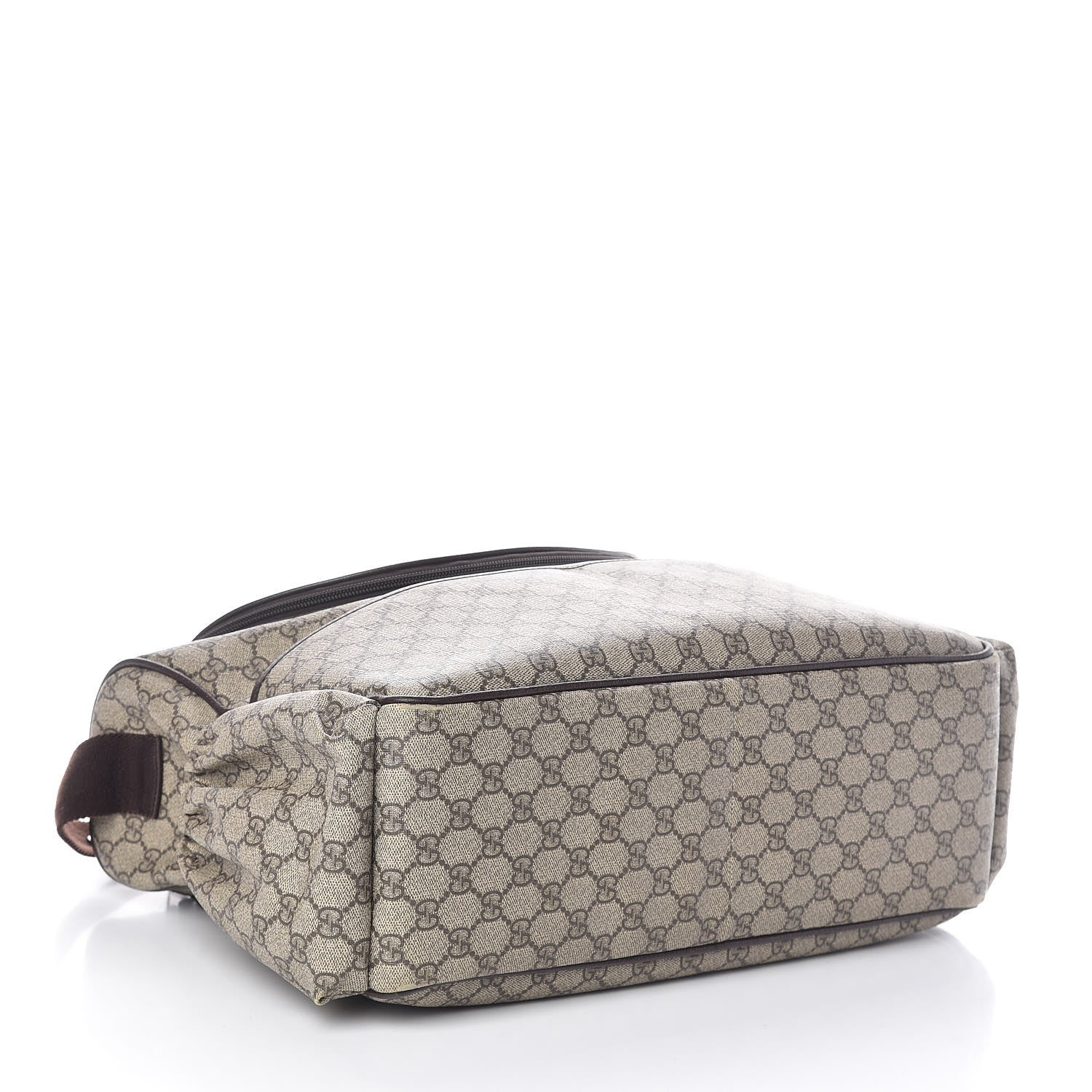 Gucci GG Supreme Monogram Selleria Calfskin Large Diaper Bag Beige Ebony Cocoa Dark Chocolate 4 of 10