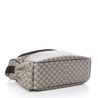 Gucci GG Supreme Monogram Selleria Calfskin Large Diaper Bag Beige Ebony Cocoa Dark Chocolate 4 of 10