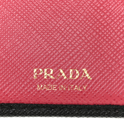 Prada Saffiano Metal Compact Wallet Black 7 of 10