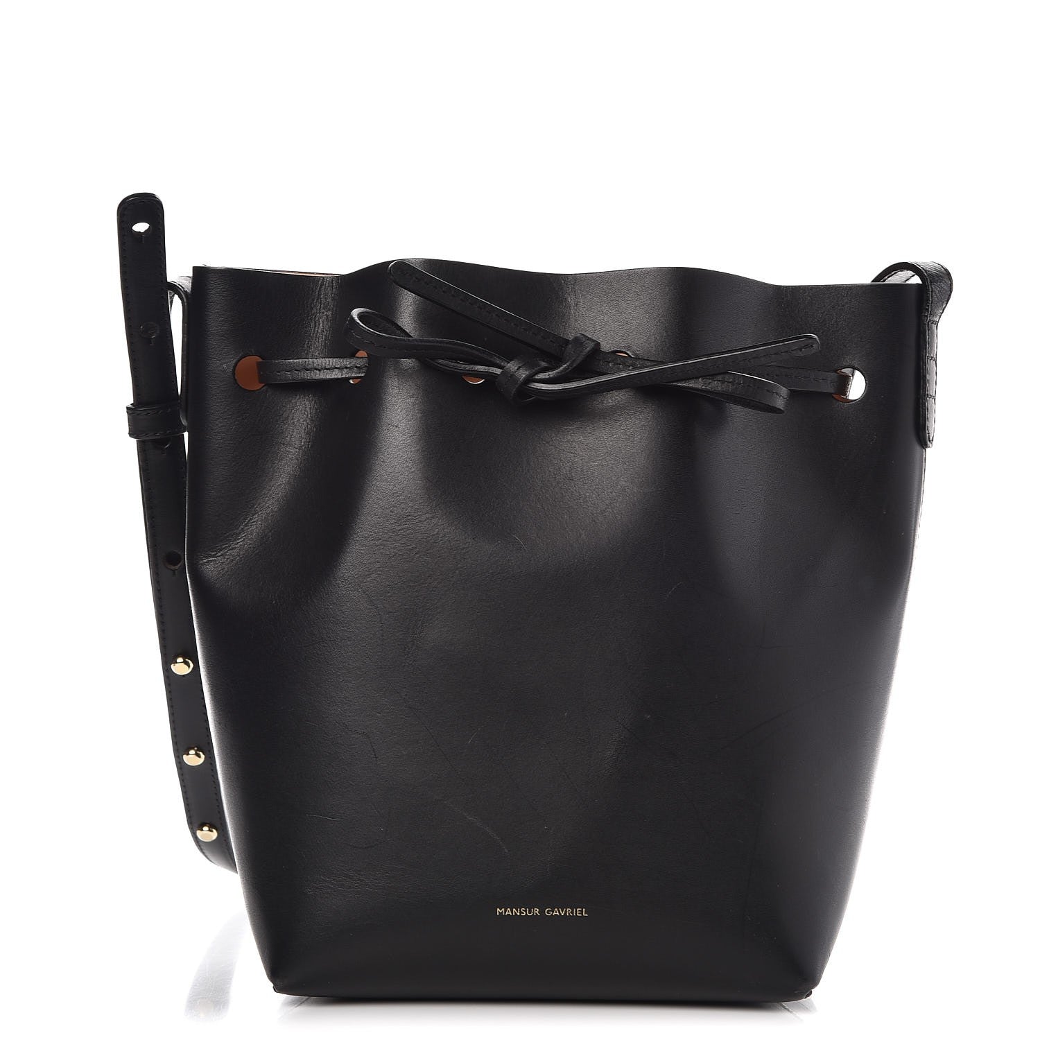 Mansur Gavriel Calfskin Mini Bucket Bag Black Ballerina 1 of 9