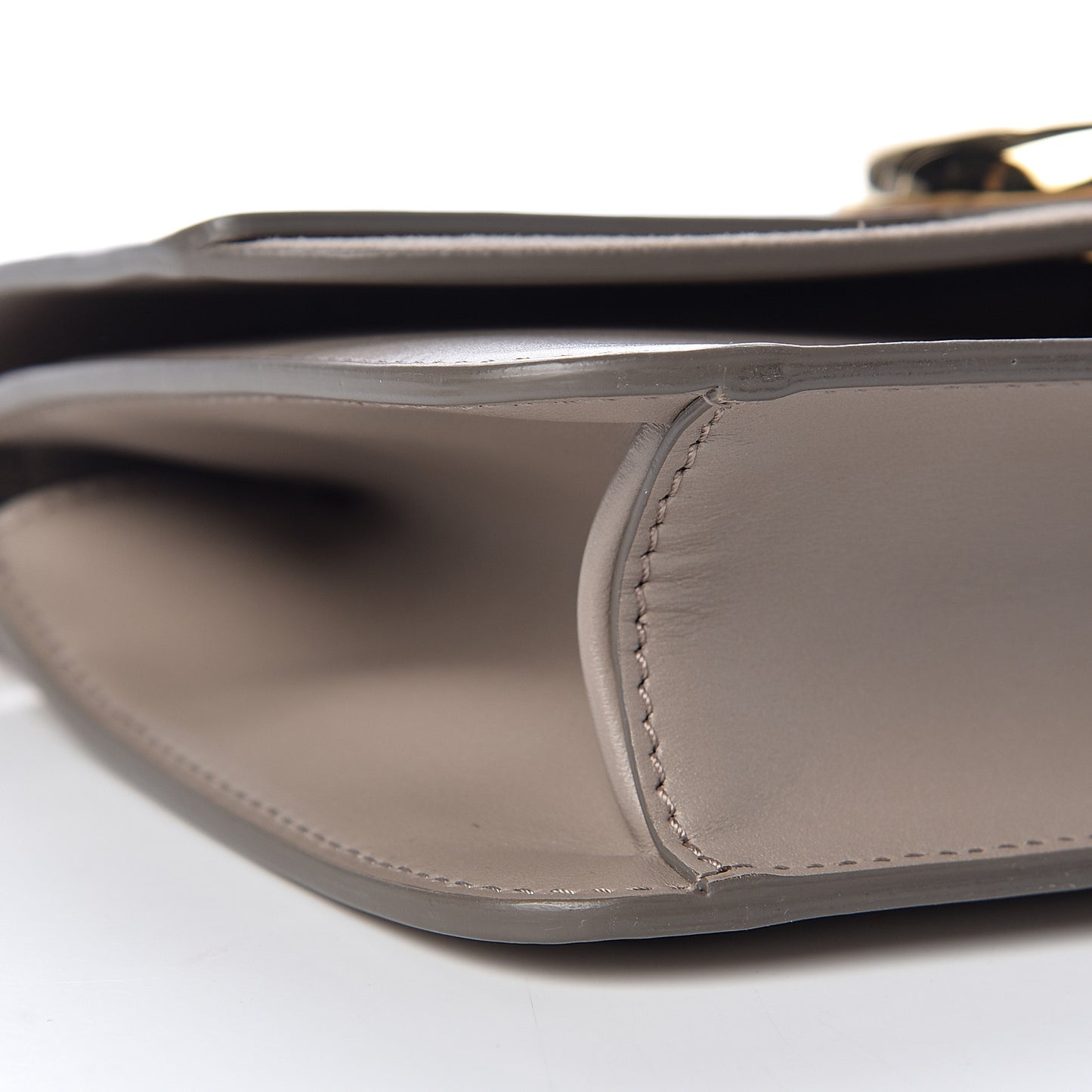 Calfskin Suede C Clutch With Chain Motty Grey