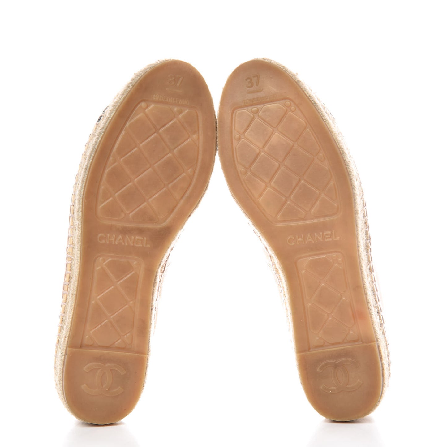 Lambskin CC Espadrilles 37 Beige Black