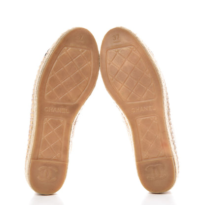 Chanel Lambskin CC Espadrilles 37 Beige Black 5 of 10