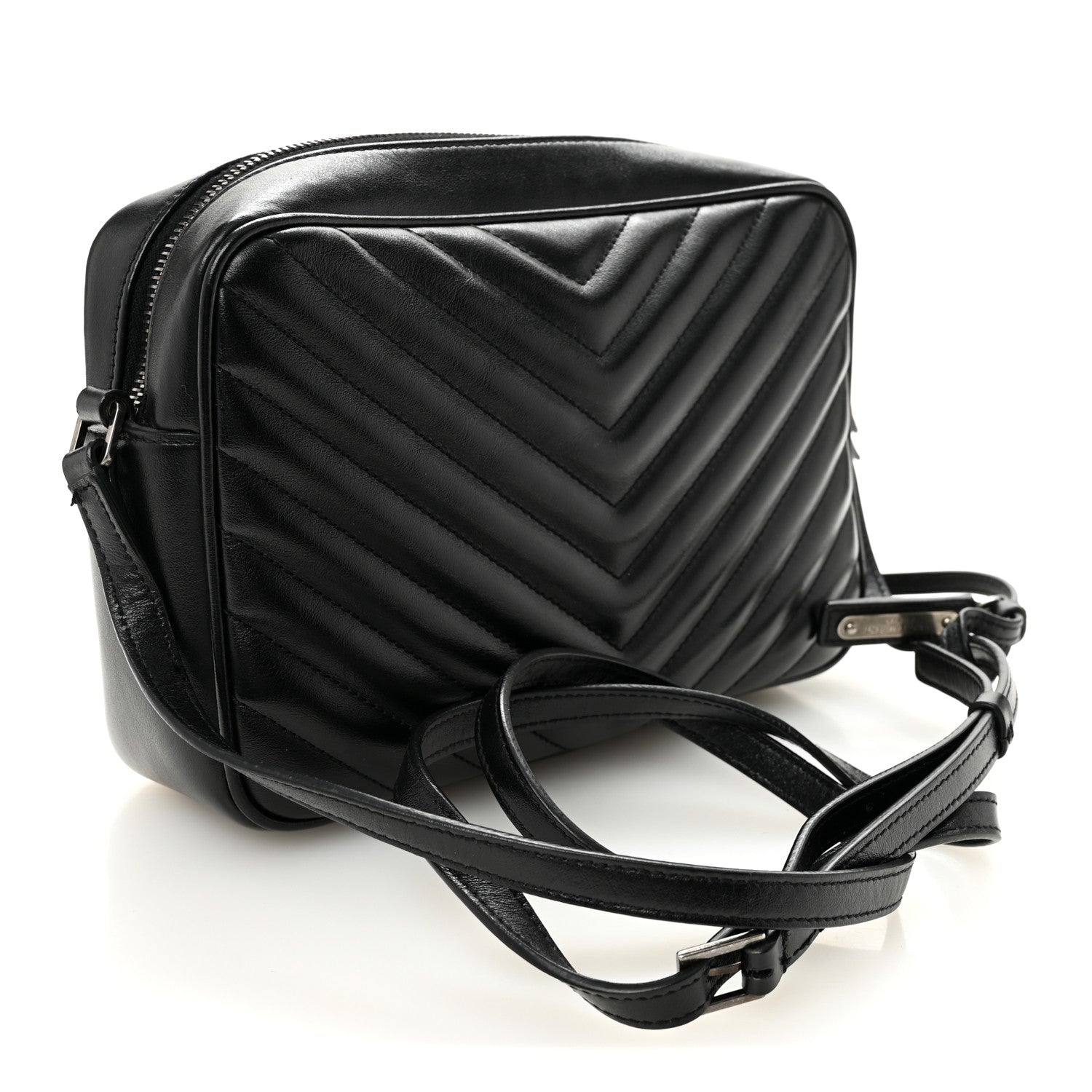 Saint Laurent Calfskin Matelasse Monogram Lou Camera Bag Black 3 of 11