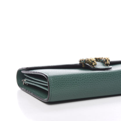 Gucci Calfskin Mini Dionysus Chain Wallet Emerald 5 of 9