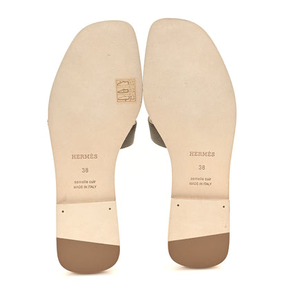 Hermes Epsom Oran Sandals 38 Etoupe 6 of 10
