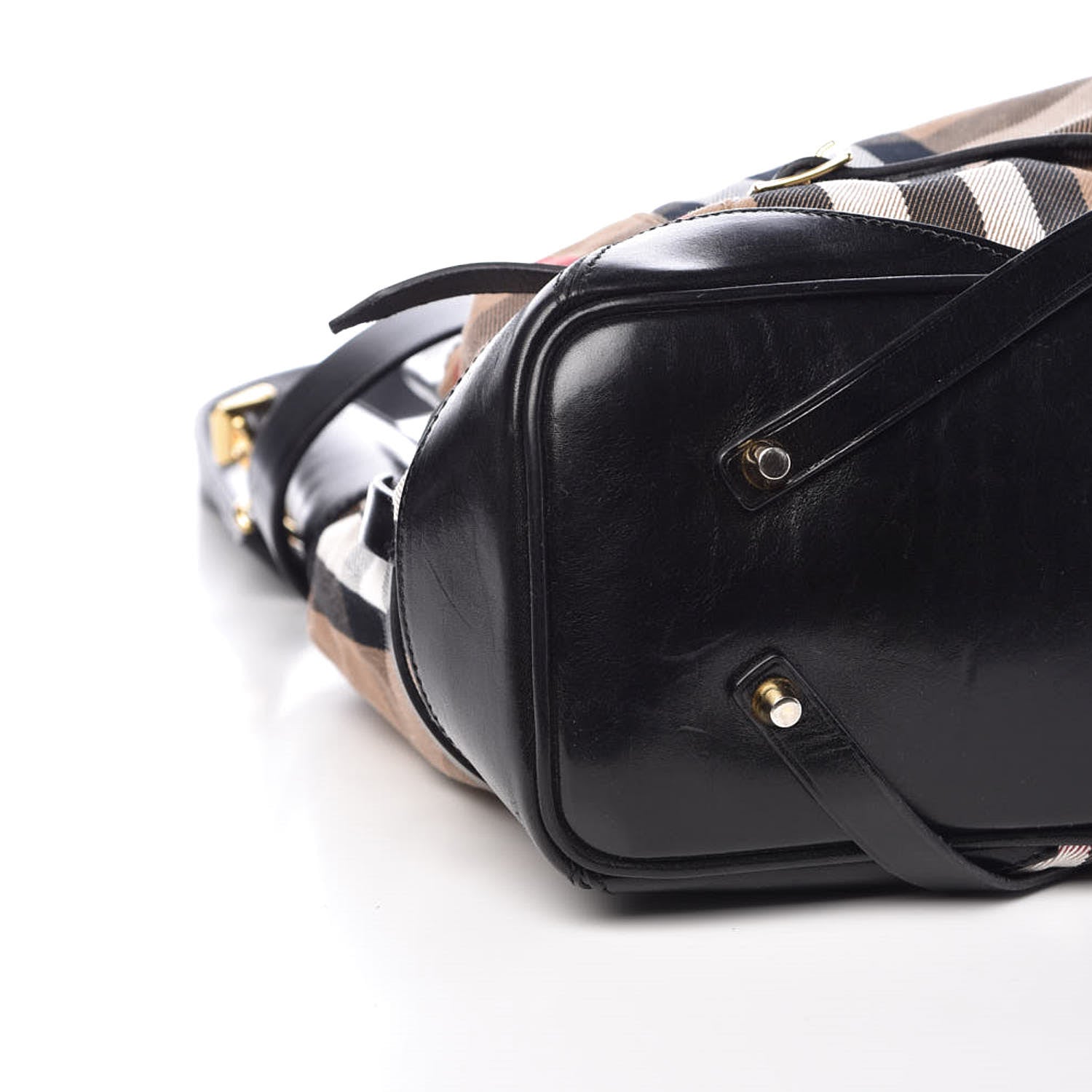 Burberry House Check Bridle Calfskin Large Lynher Tote Black 7 of 14