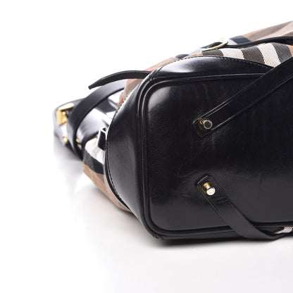 Burberry House Check Bridle Calfskin Large Lynher Tote Black 7 of 14
