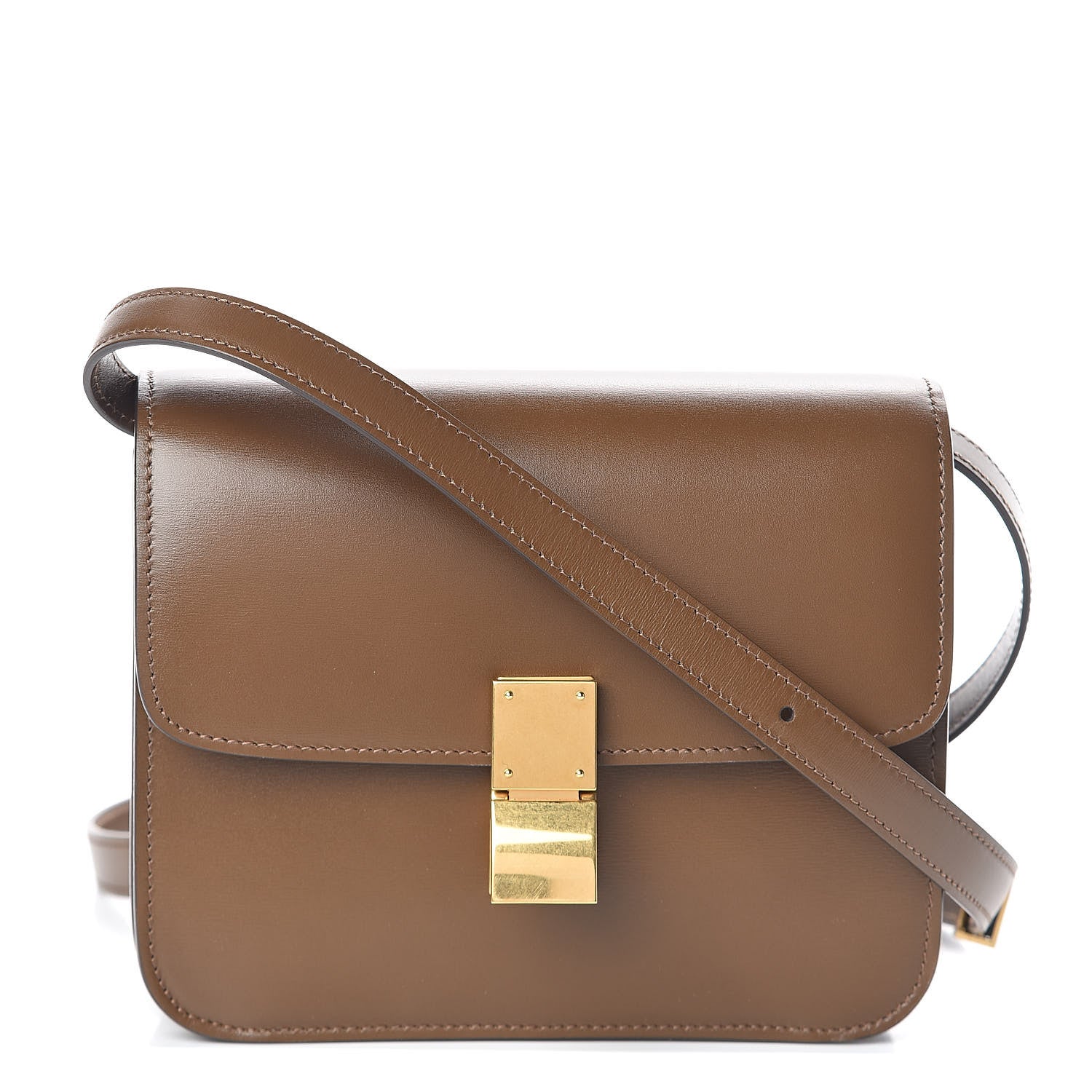 Celine Box Calfskin Teen Classic Box Flap Bag Camel 1 of 8