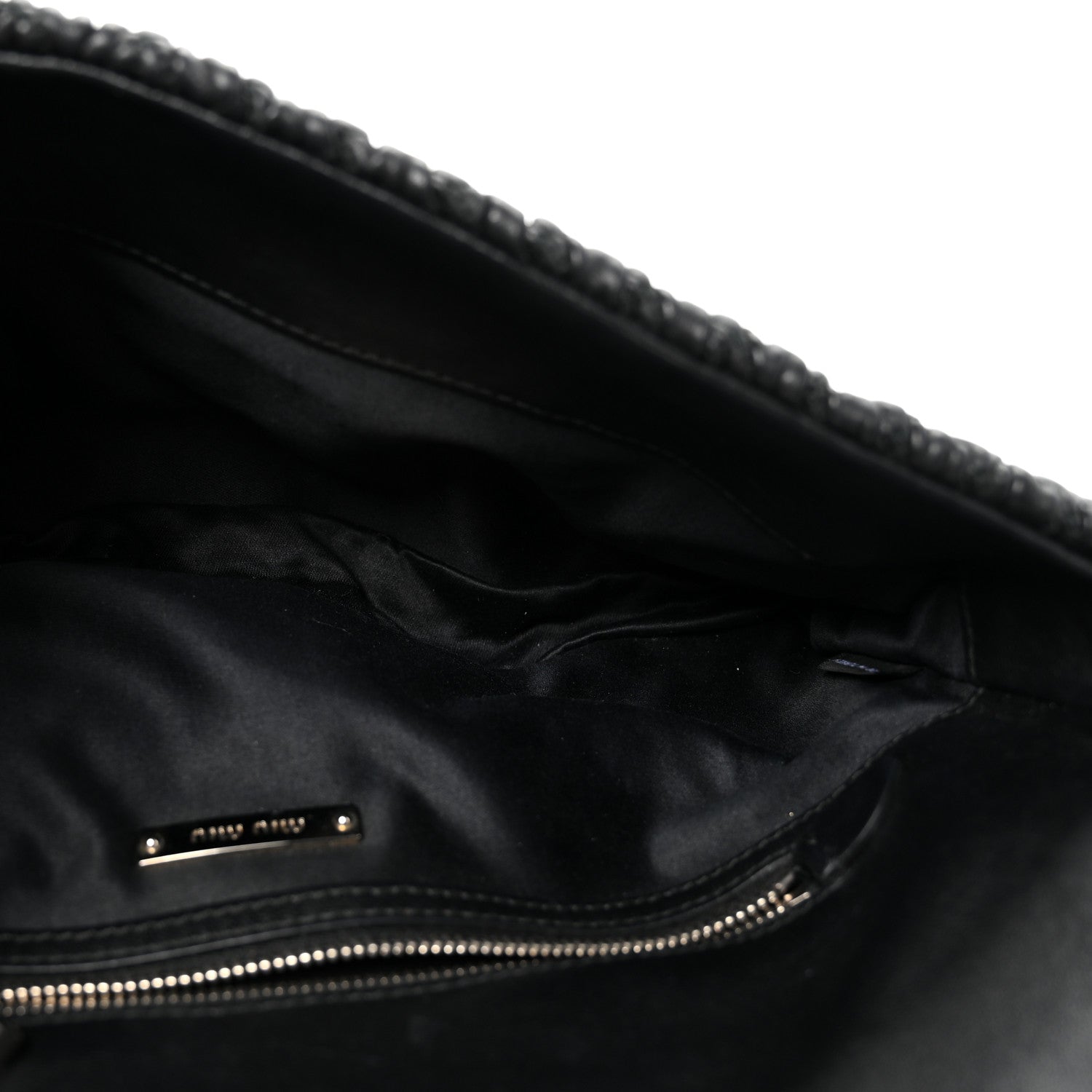 Miu Miu Nappa Matelasse Crystal Flap Clutch Black 5 of 9