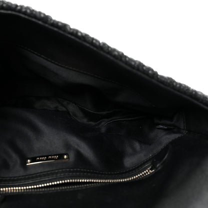 Miu Miu Nappa Matelasse Crystal Flap Clutch Black 5 of 9