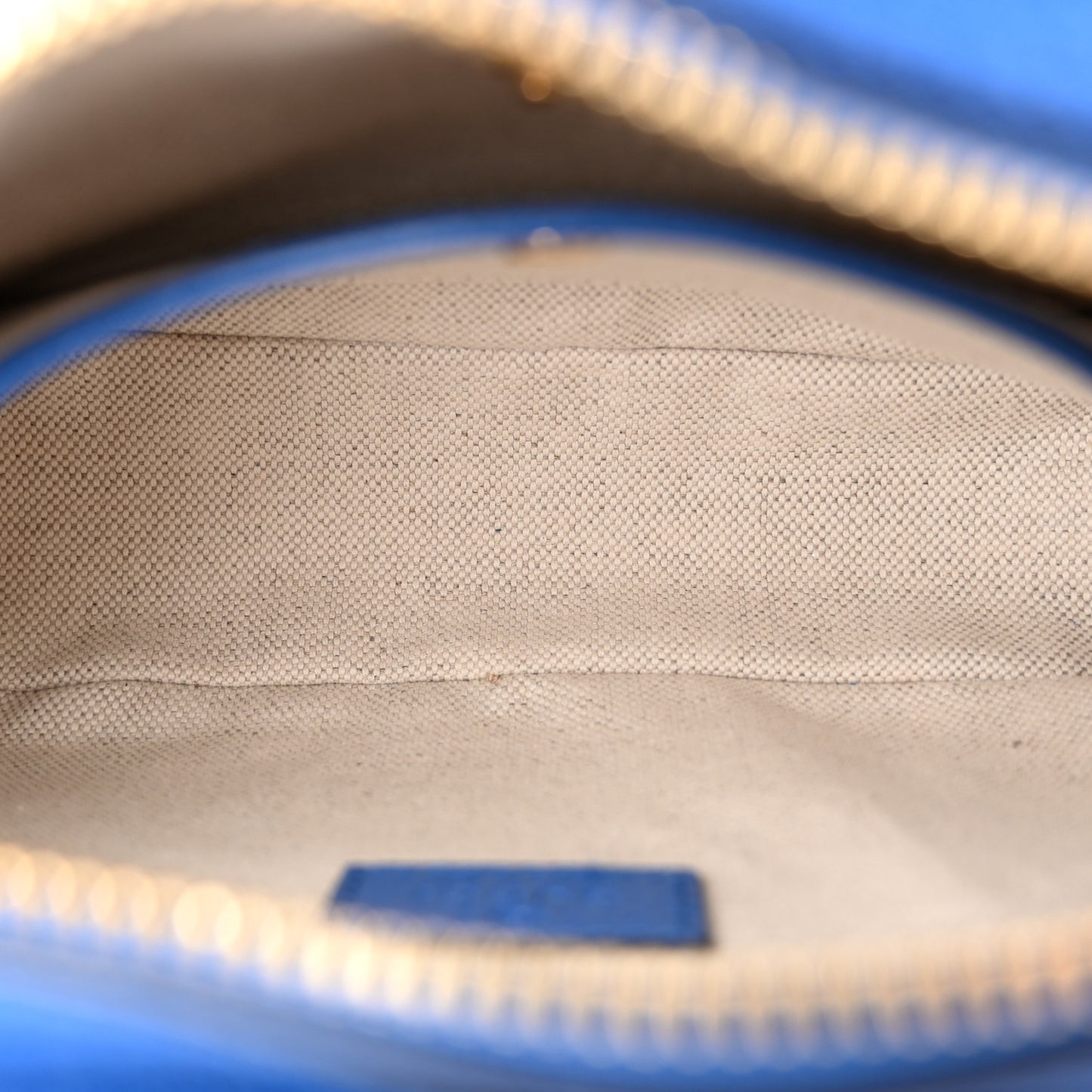 GG Supreme Monogram Mix Textured Dollar Calfskin Rhombus Inlay Crossbody Bag Beige Ebony Harvest Joy Blue
