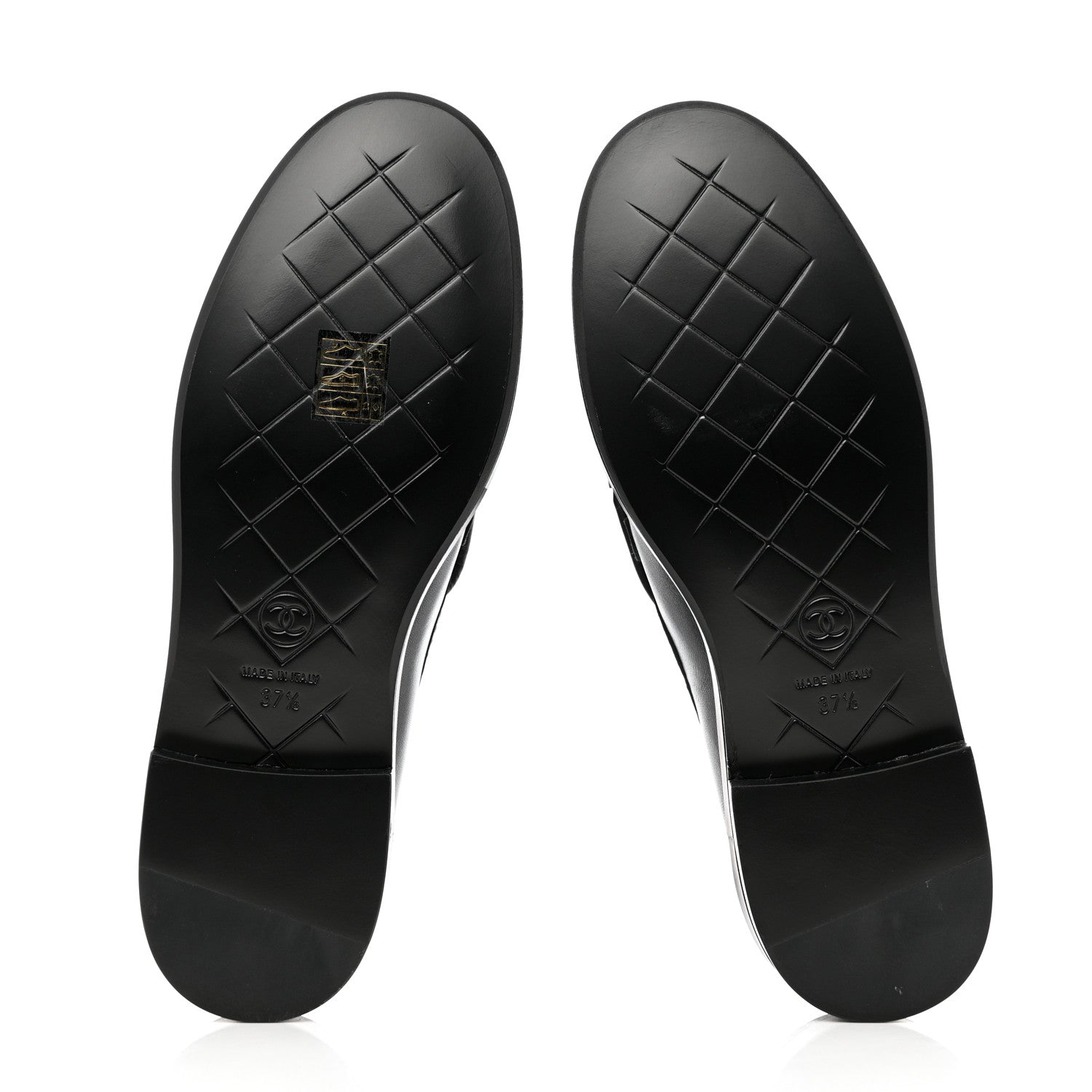 Chanel Lambskin Quilted CC Turnlock Loafers 37.5 Black 5 of 12