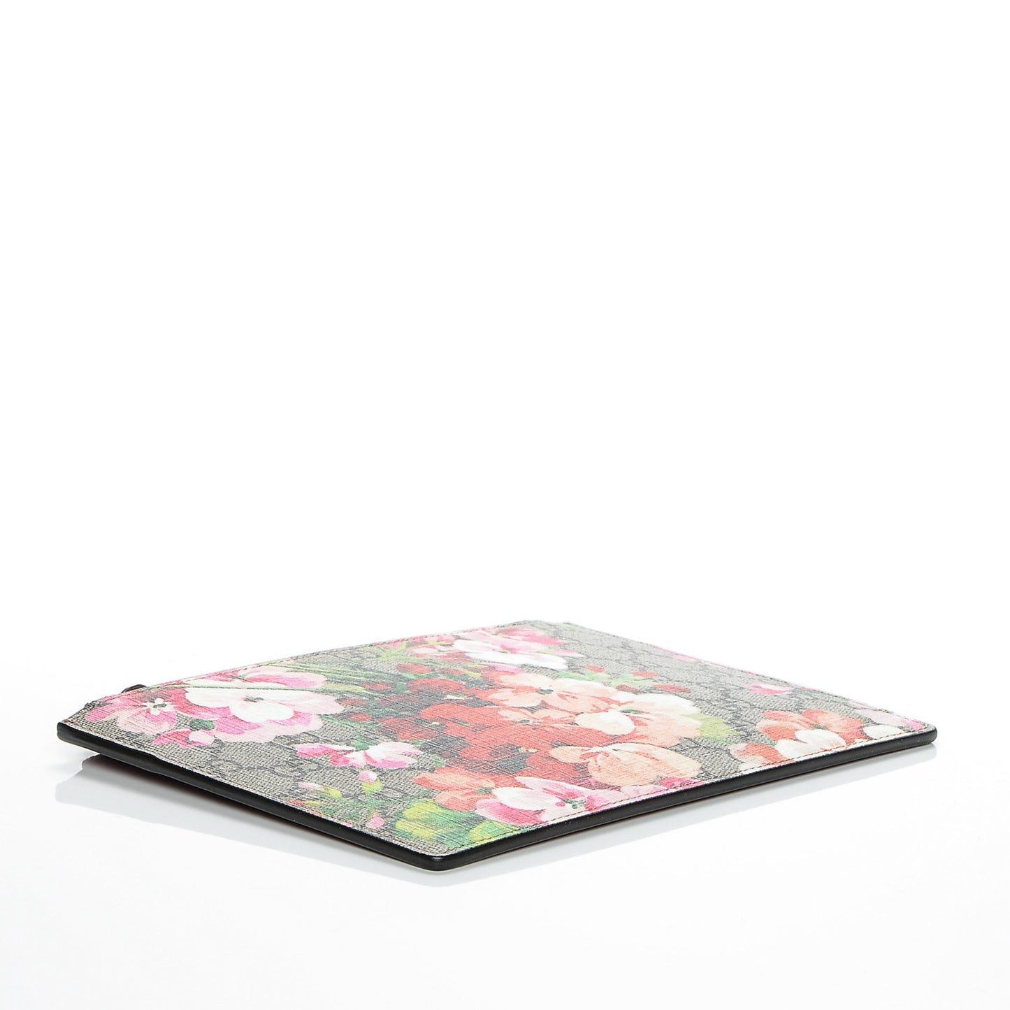 GG Supreme Monogram Blooms Small Zip Pouch Beige Multicolor Dry Rose