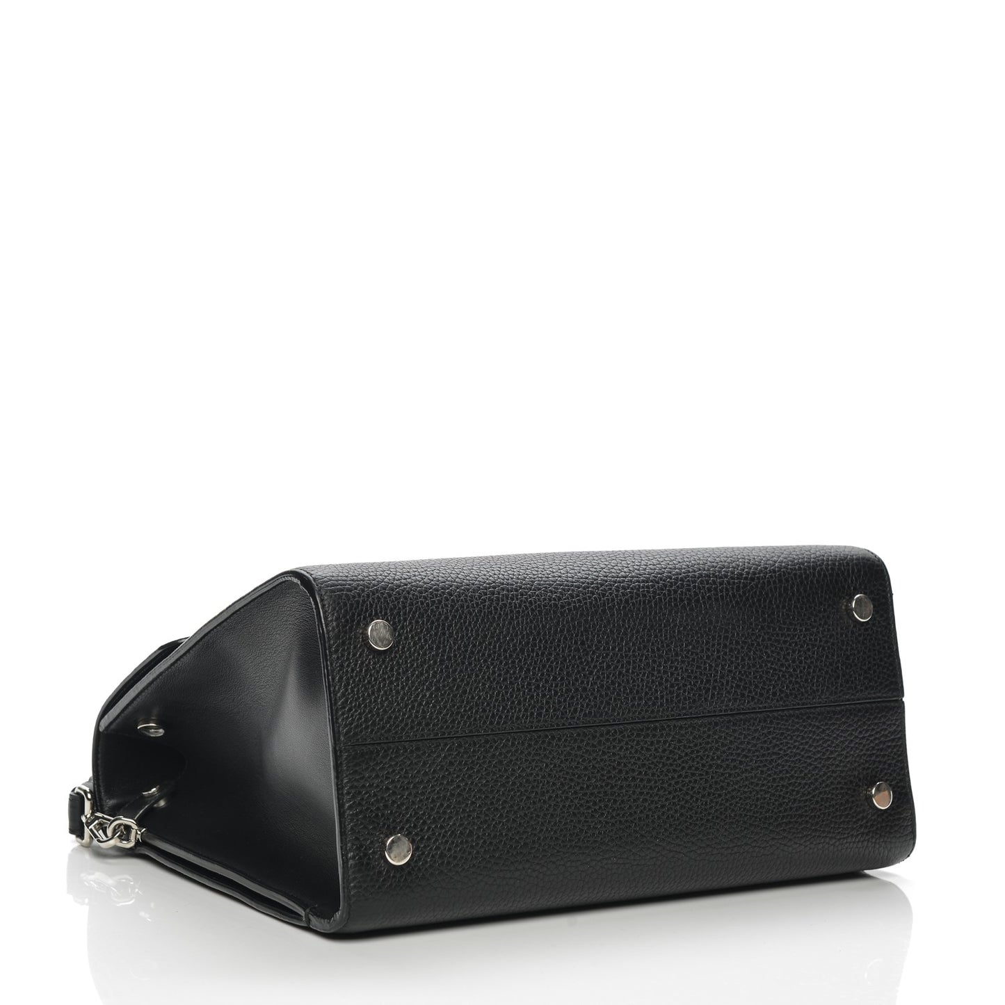 Grained Calfskin Medium Diorever Flap Black