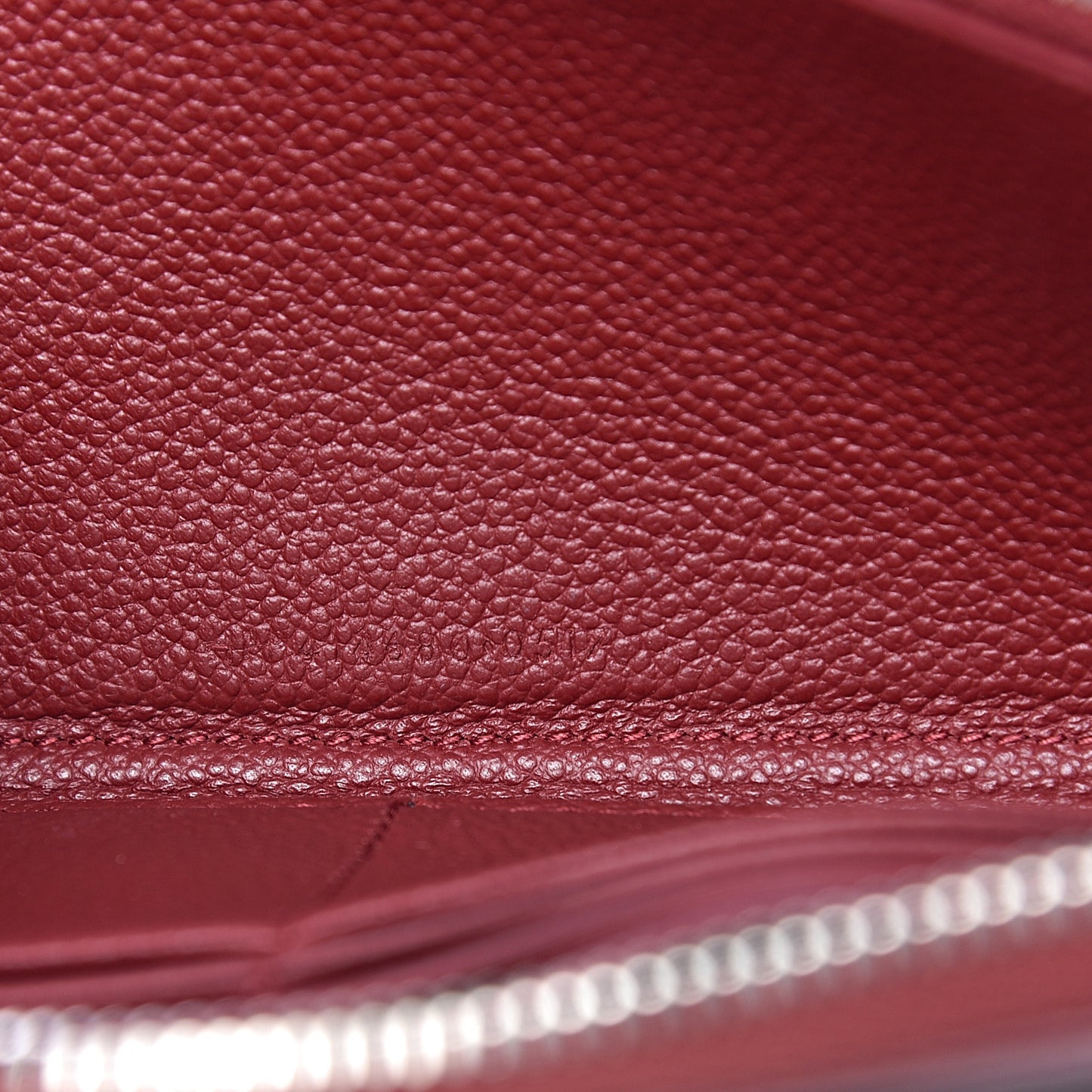 Grained Calfskin Rive Gauche Zip Around Wallet Palissandre