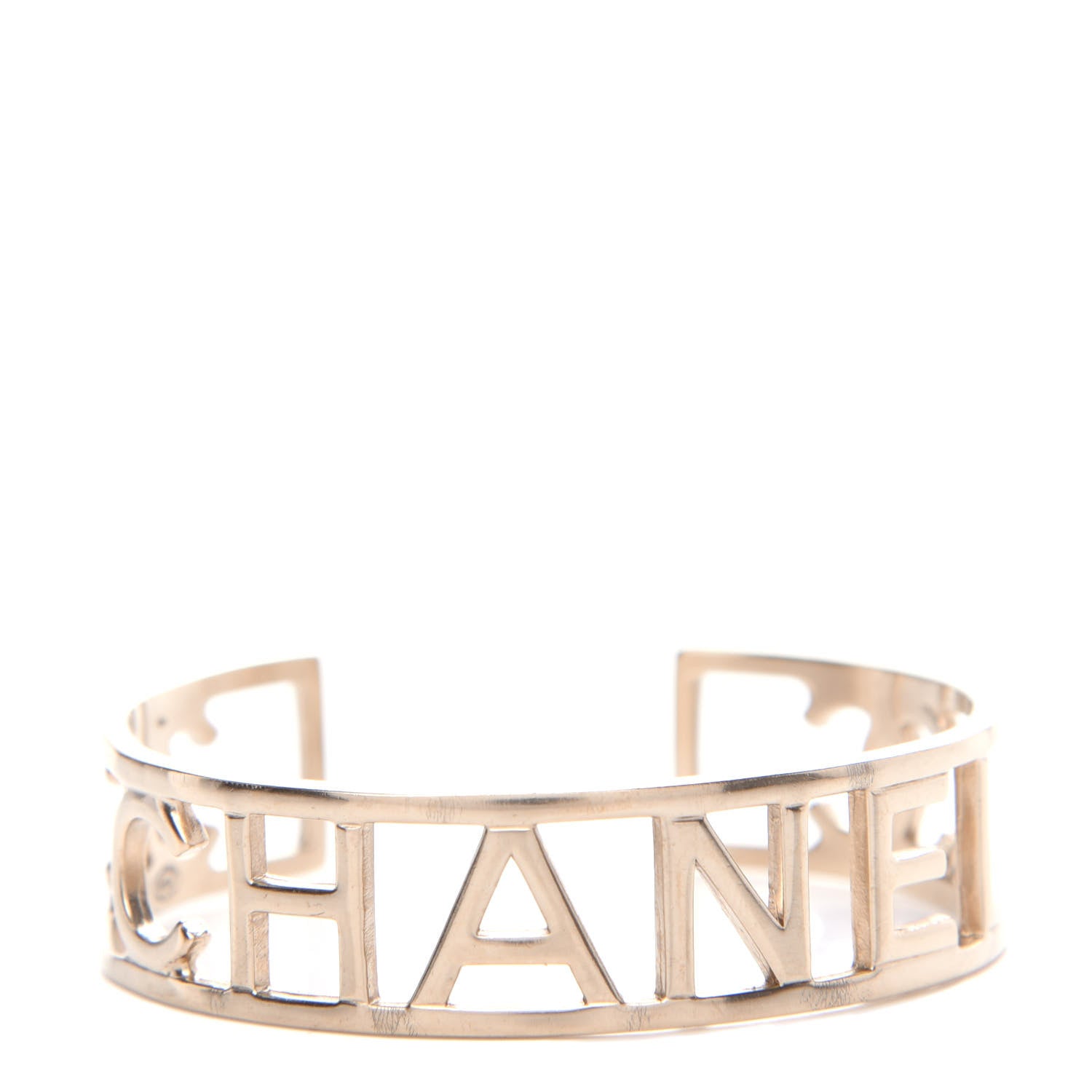 Chanel Metal Logo Cuff Gold 1 of 4