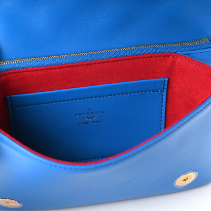 Louis Vuitton Lambskin Embossed Monogram Vuittamins Pochette Coussin Blue Red 8 of 10