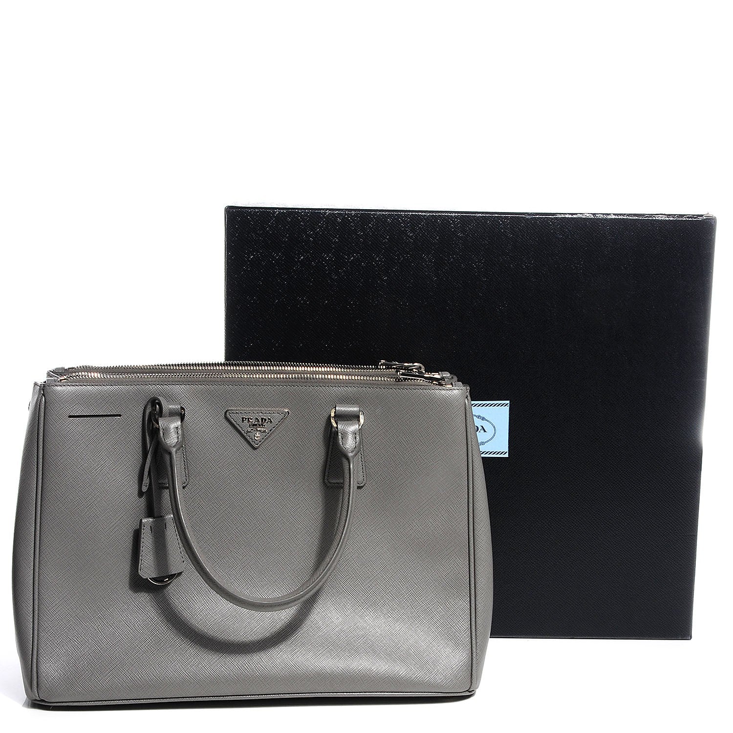 Prada Saffiano Lux Medium Double Zip Tote Marmo 5 of 11