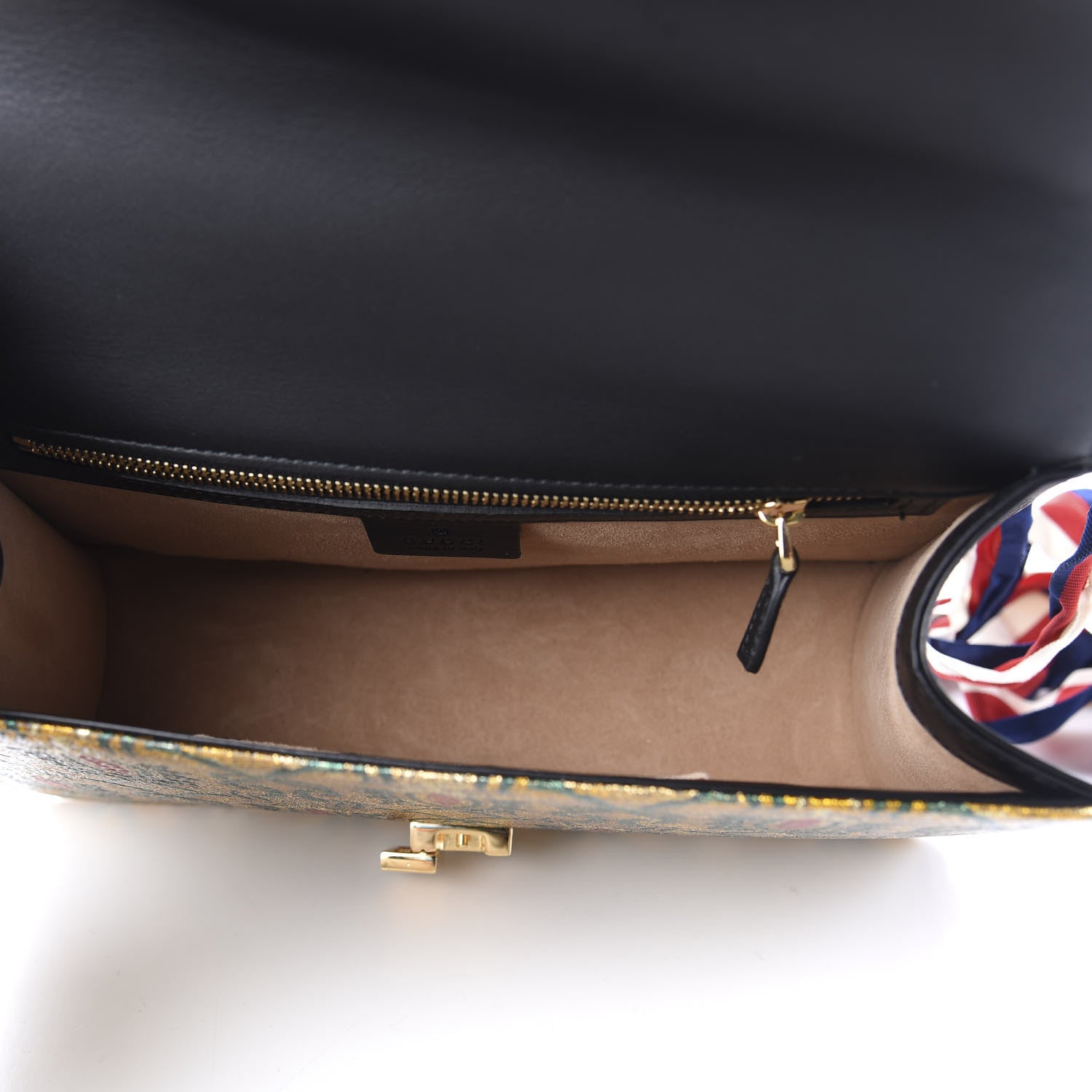 Gucci Iridescent Brocade Small Sylvie Shoulder Bag Gold 5 of 12